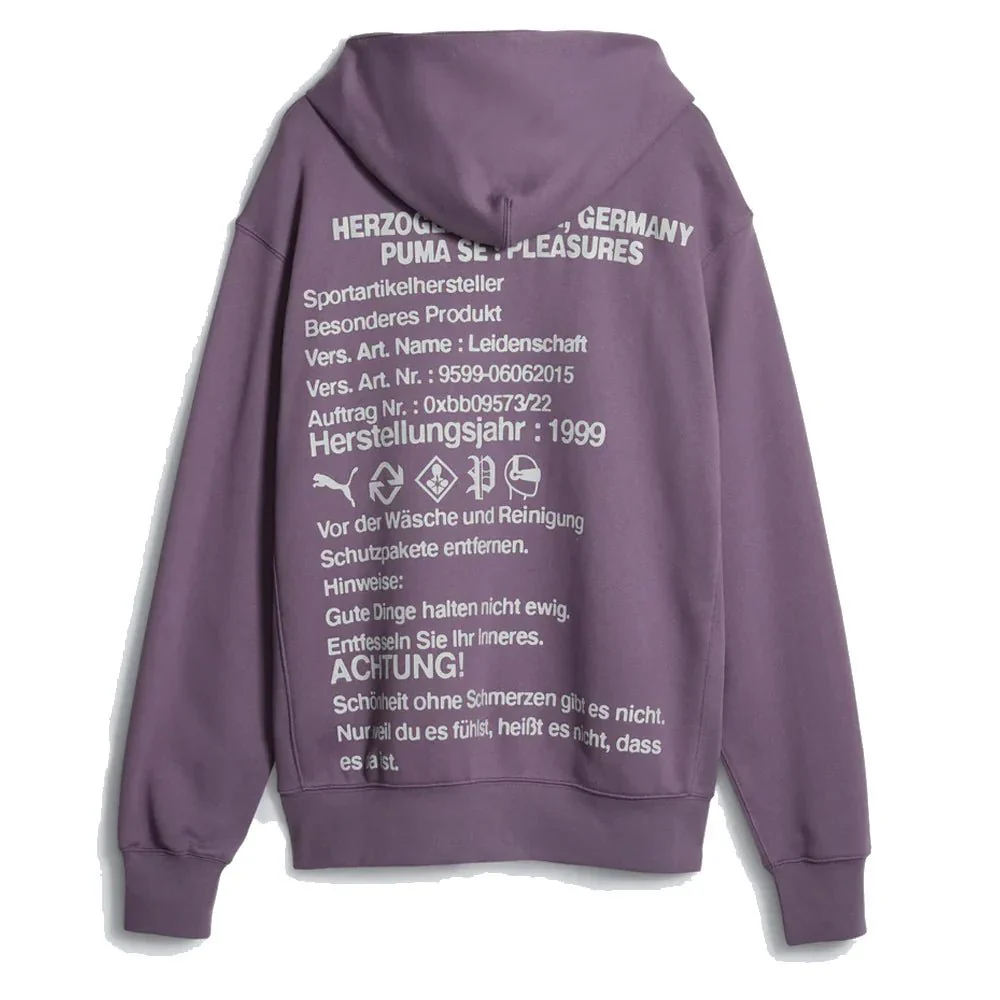 Puma Puma X Pleasures Graphic Hoodie Purple Charcoal - Image 2