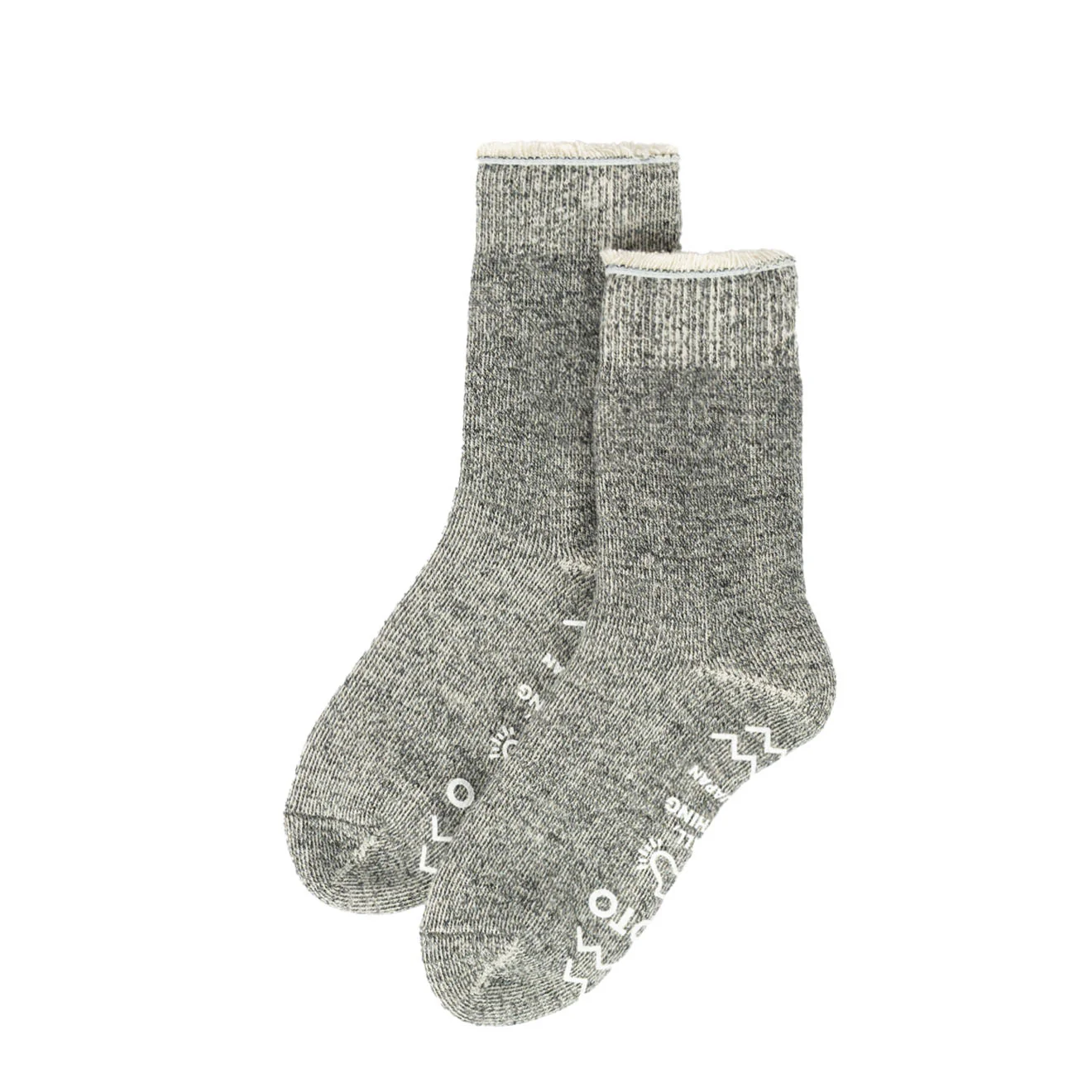 ROTOTO Double Face Room Socks Shaggy Pile Charcoal