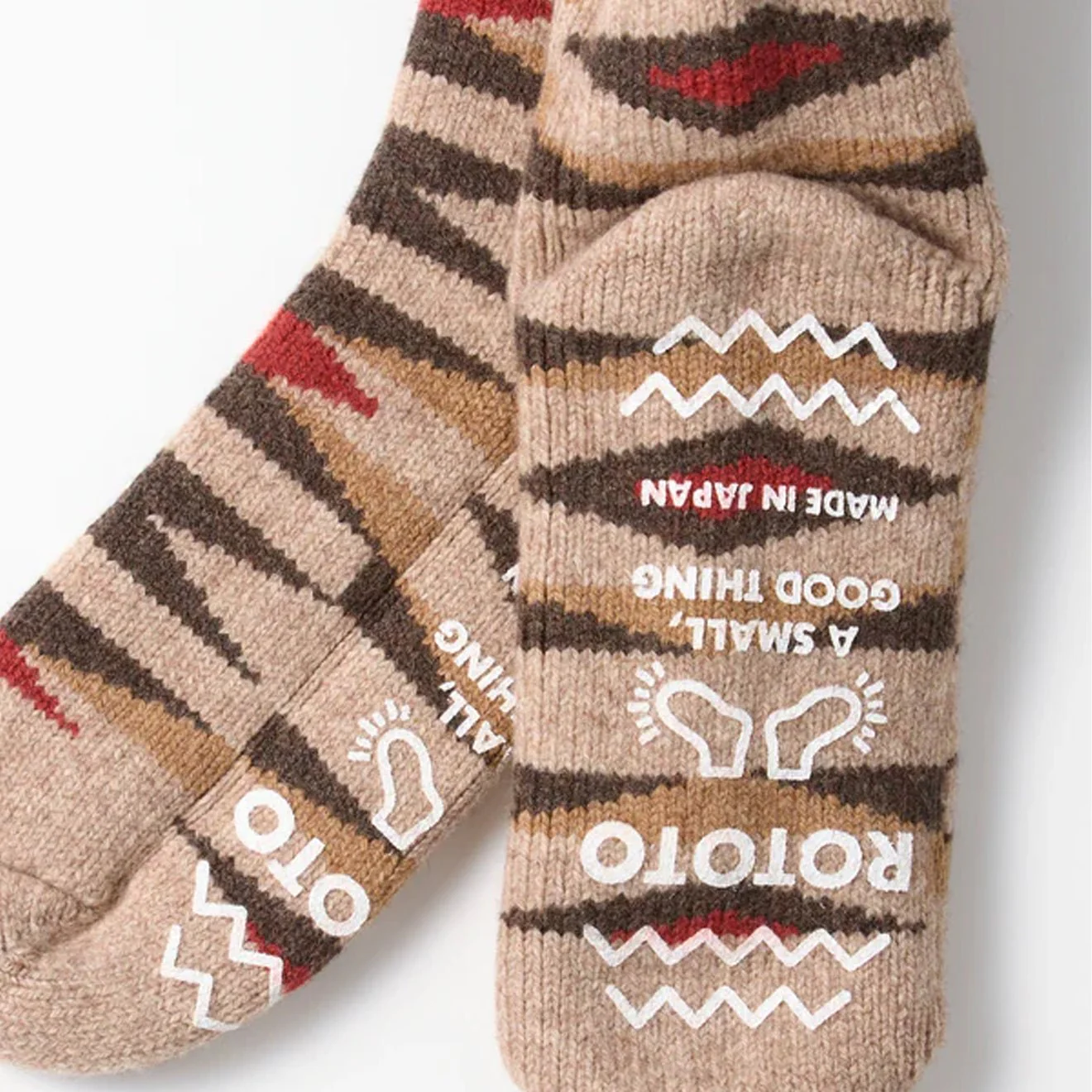ROTOTO Womens Merino Lambs Wool Room Socks Native Light Brown - Image 3