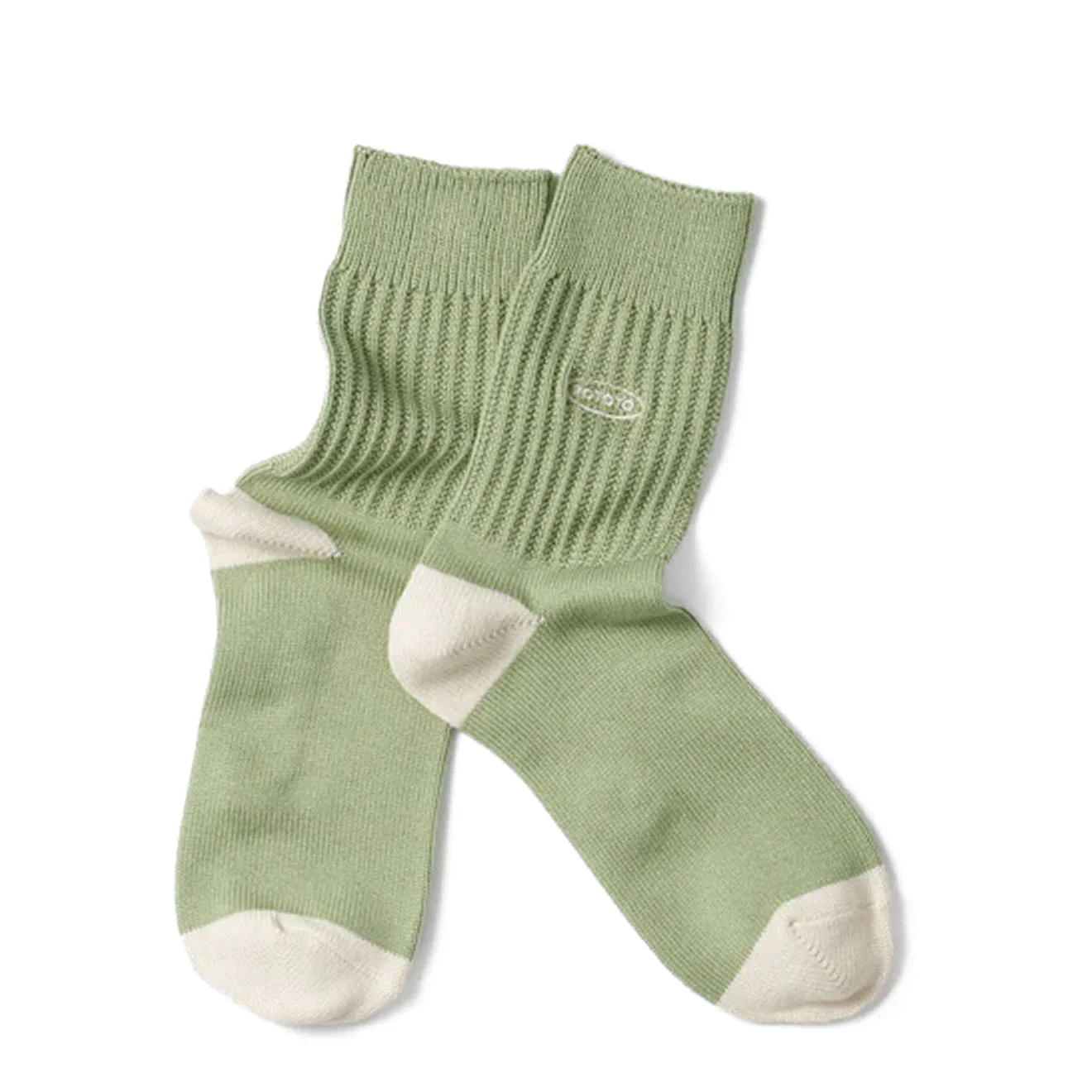 Rototo Womens Oval Logo Sock Sage Green
