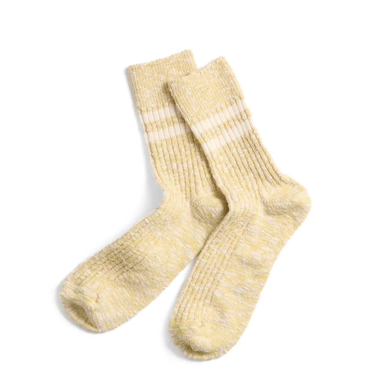 Rototo Womens Two Stripe Sock Light Yellow