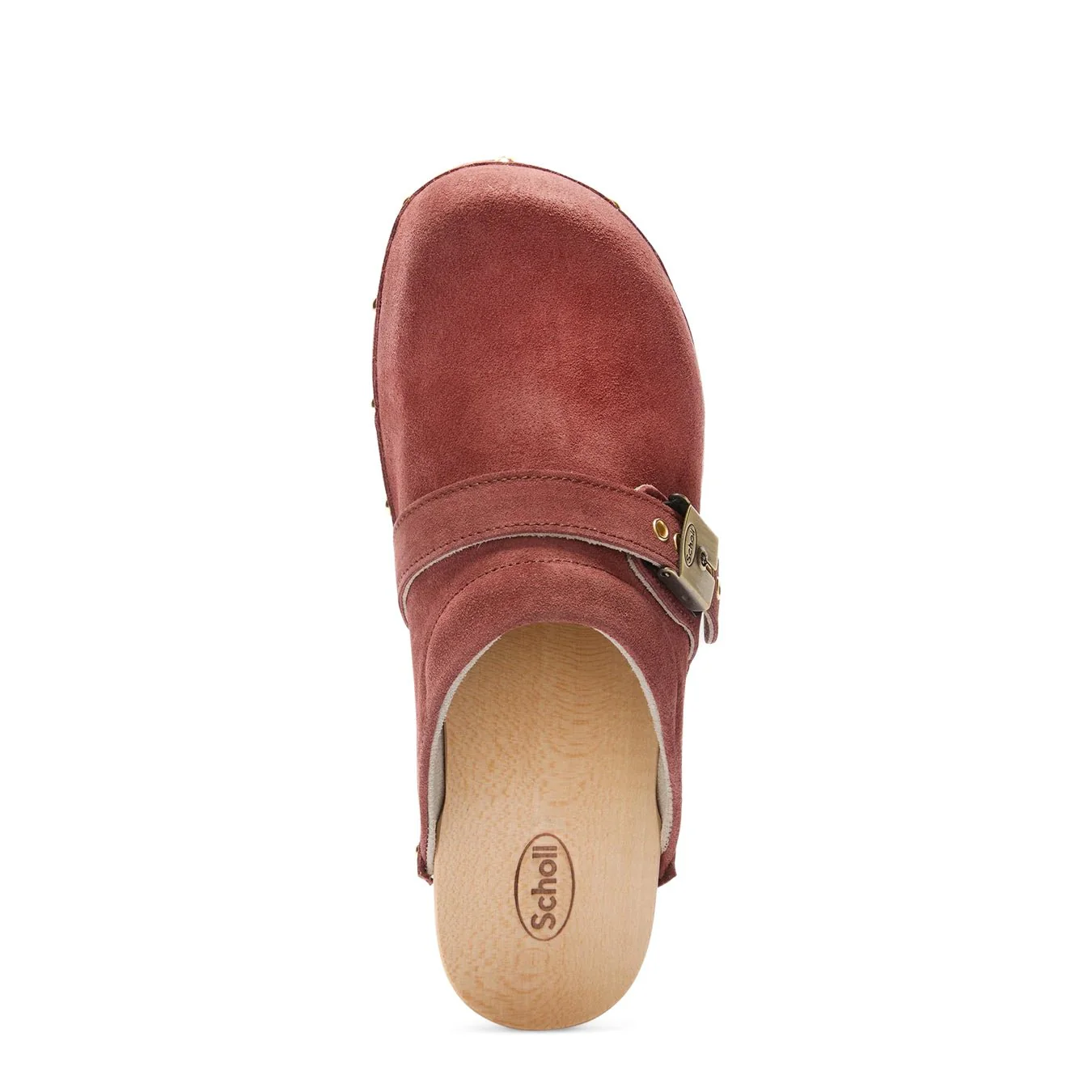 Scholl Pescura Clog 50 Wood Sandals Brick Red - Image 3