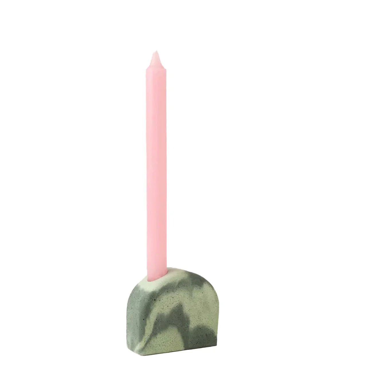 Smith And Goat Arch Concrete Candle Holder Khaki / Mint - Image 2
