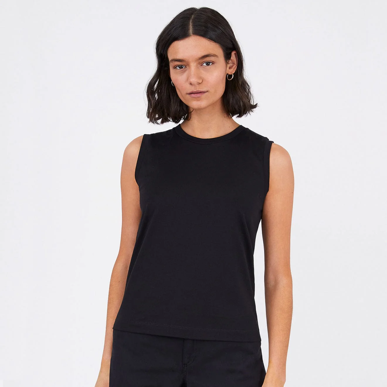 Sunspel Boy Fit Tank T-Shirt Black - Image 3