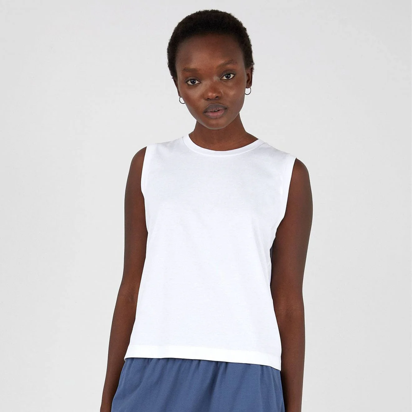 Sunspel Boy Fit Tank T-Shirt White - Image 3