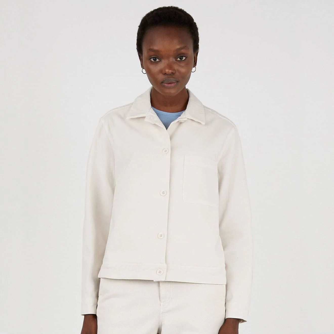 Sunspel Chore Jacket Chalk - Image 3