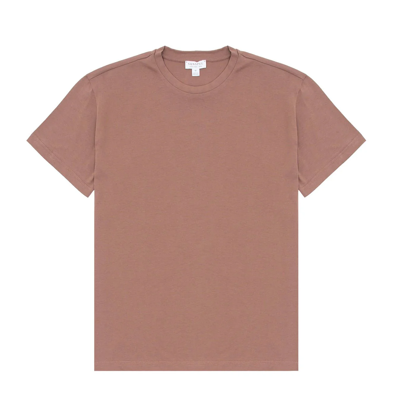 Sunspel Womens Boy Fit Crew Neck T-Shirt Dark Sand