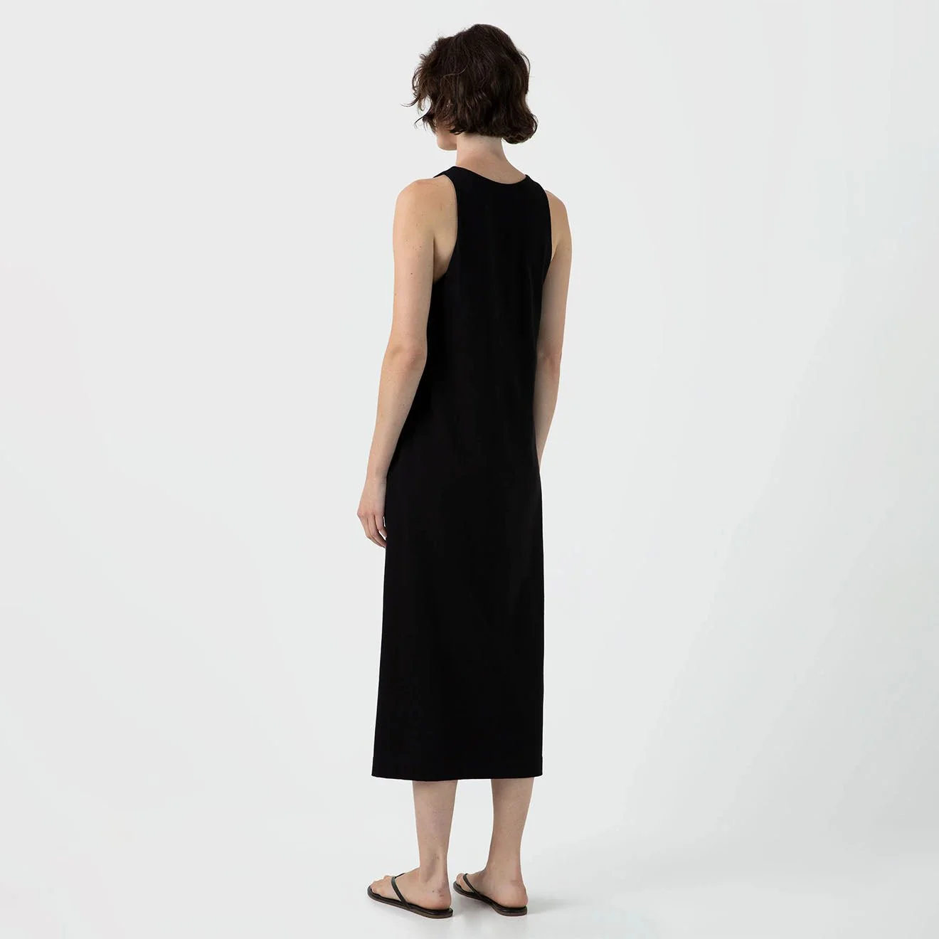 Sunspel Womens Jersey Midi Dress Black - Image 3