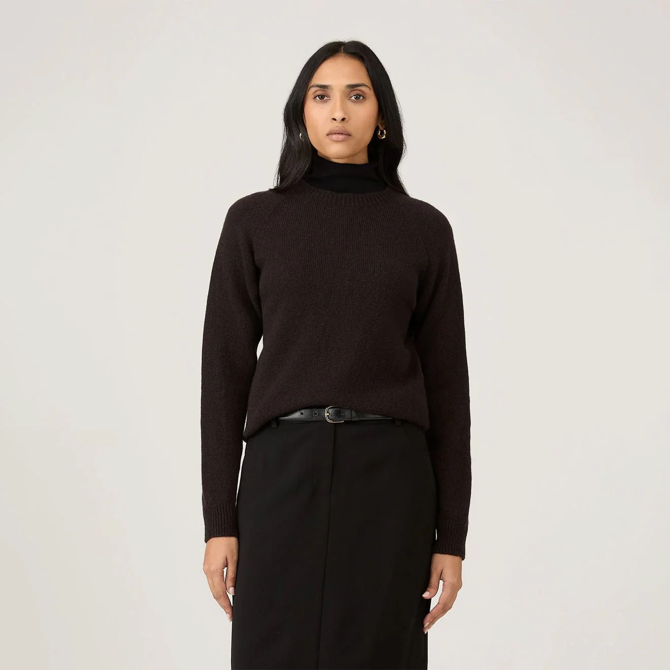 Sunspel Womens Lambswool Crew Truffle - Image 4