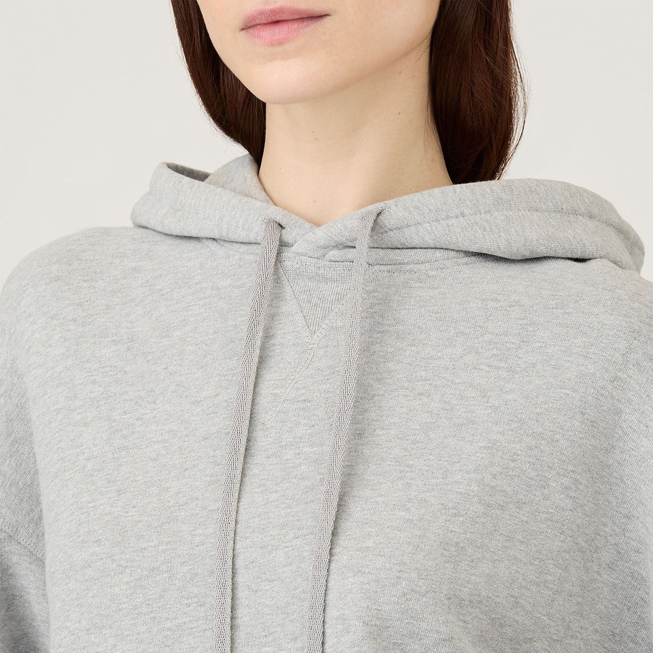 Sunspel Womens Loopback Hoody Grey Melange - Image 5
