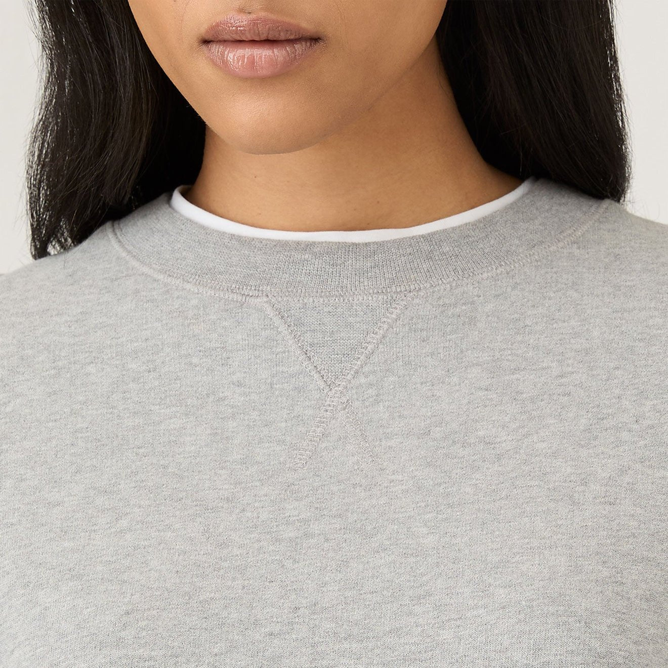 Sunspel Womens Loopback Sweatshirt Grey Melange - Image 3