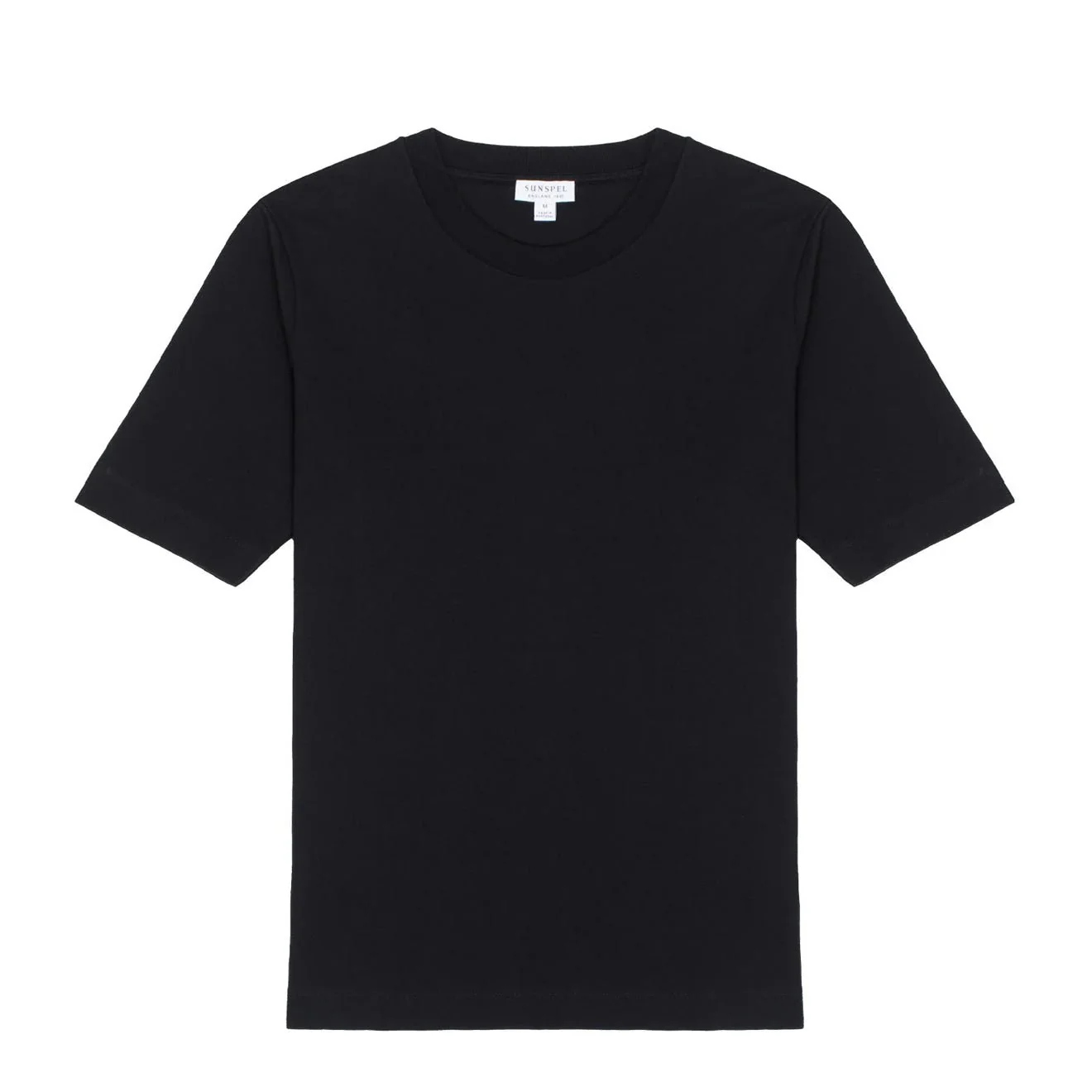 Sunspel Womens Mid Sleeve T-Shirt Black