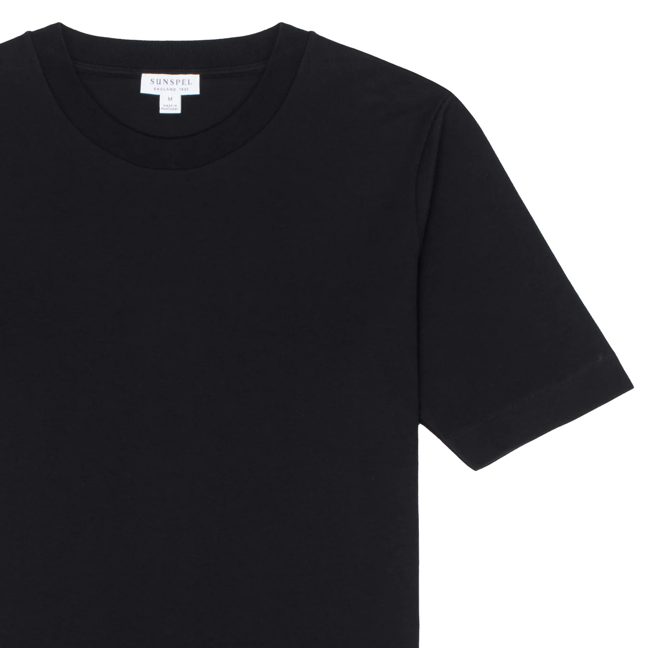 Sunspel Womens Mid Sleeve T-Shirt Black - Image 2