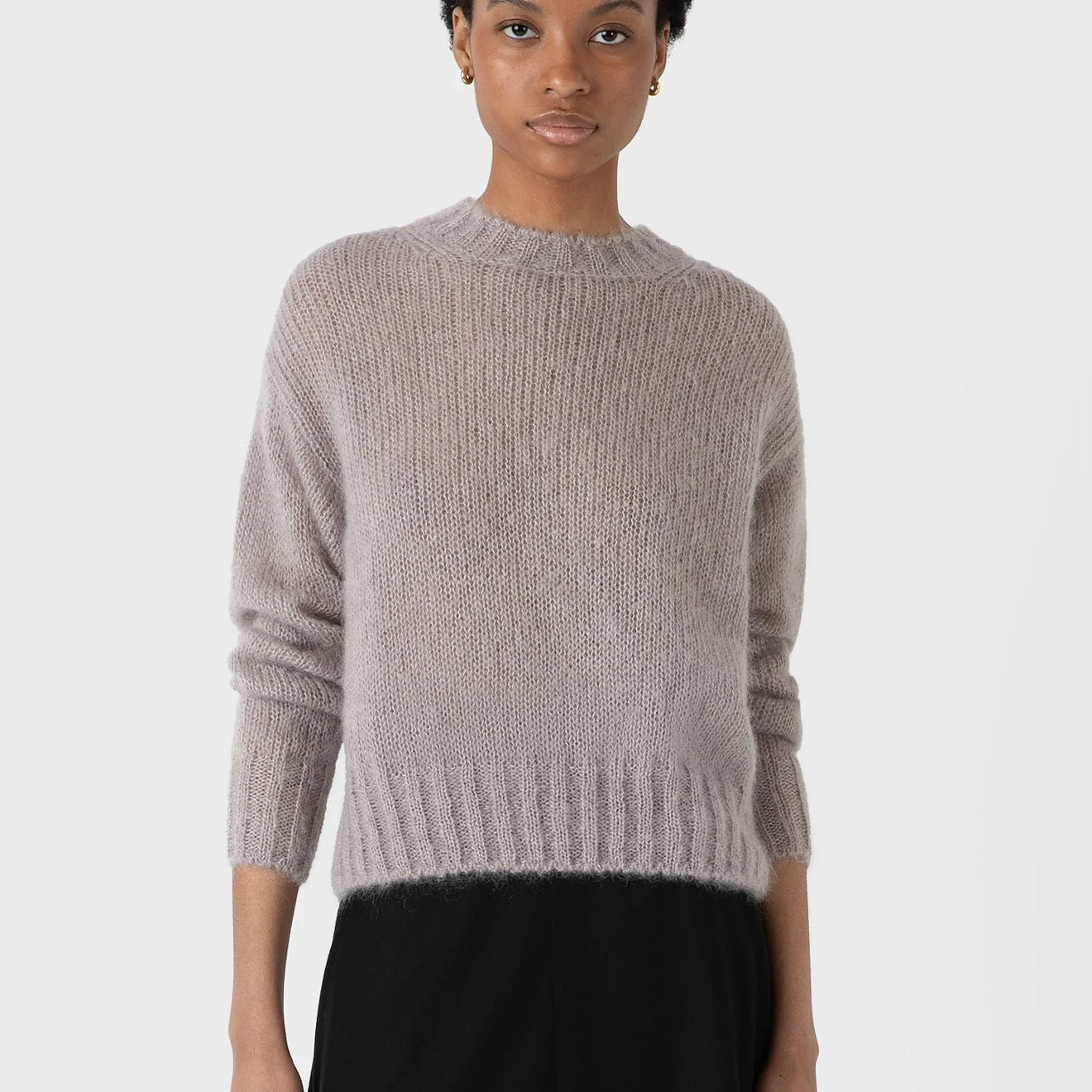 Sunspel Womens Mohair Jumper Sandstone - Image 2