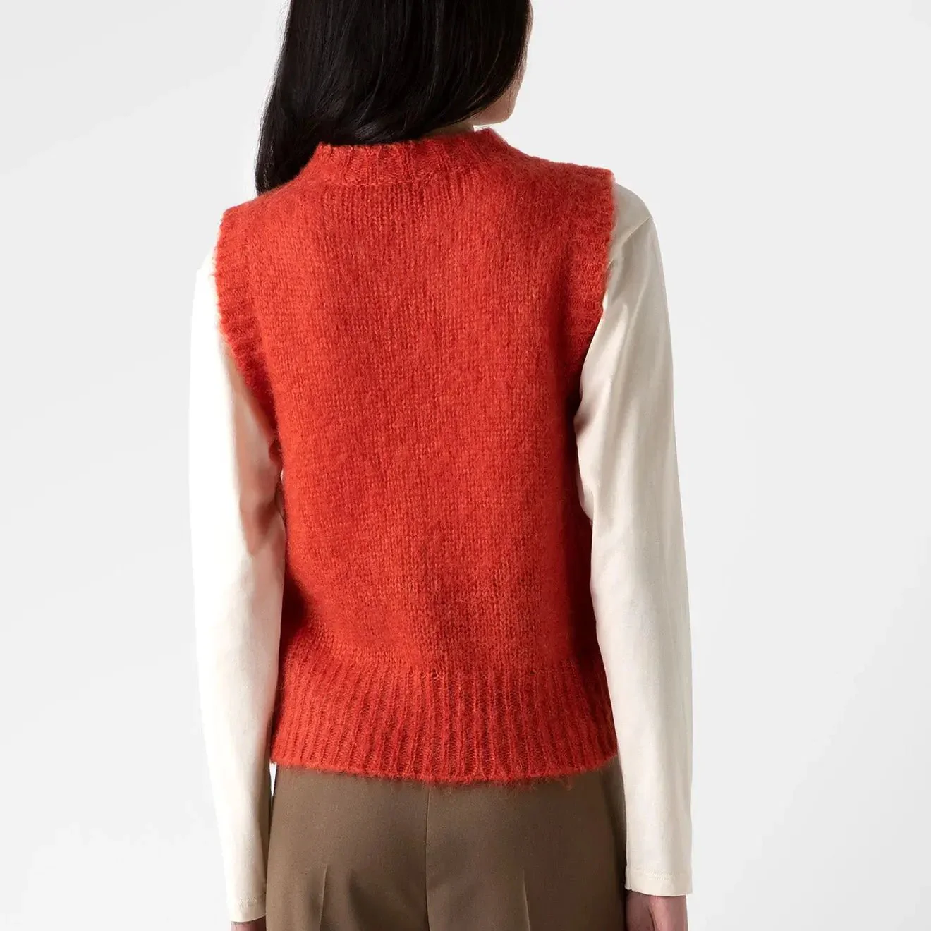 Sunspel Womens Mohair Silk Vest Magma - Image 5