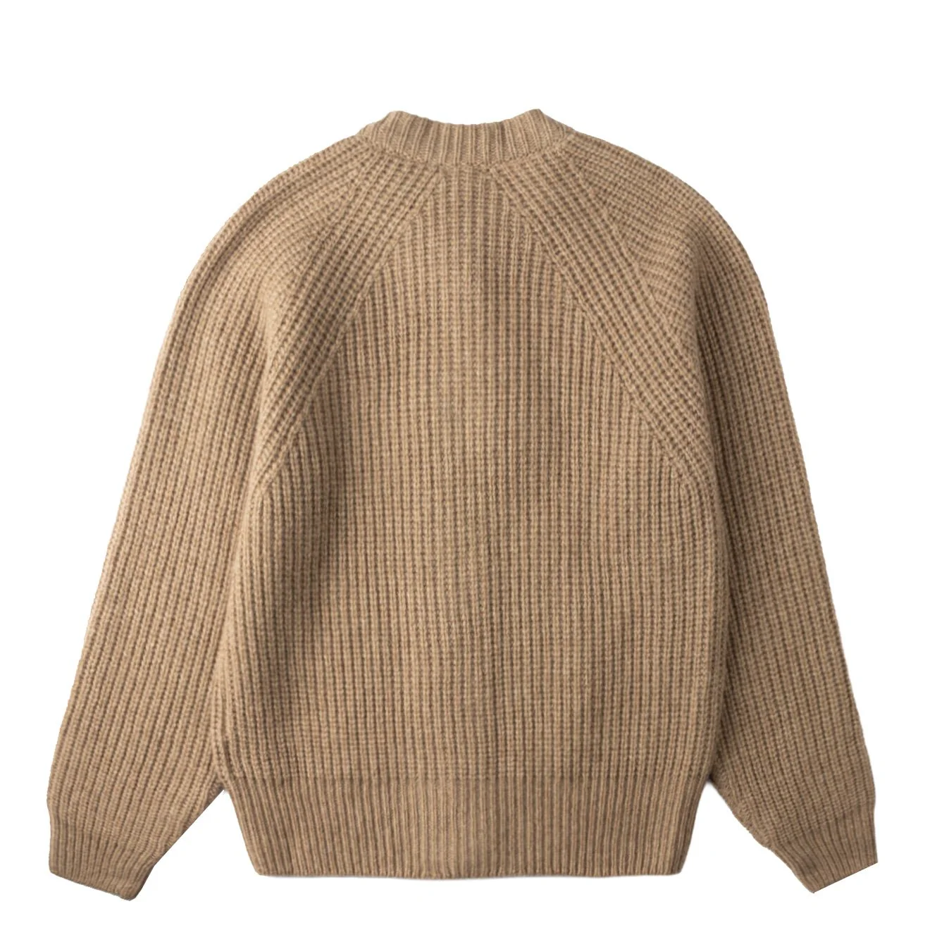 Sunspel Womens Ribbed Crew Neck Cardigan Mink - Image 2