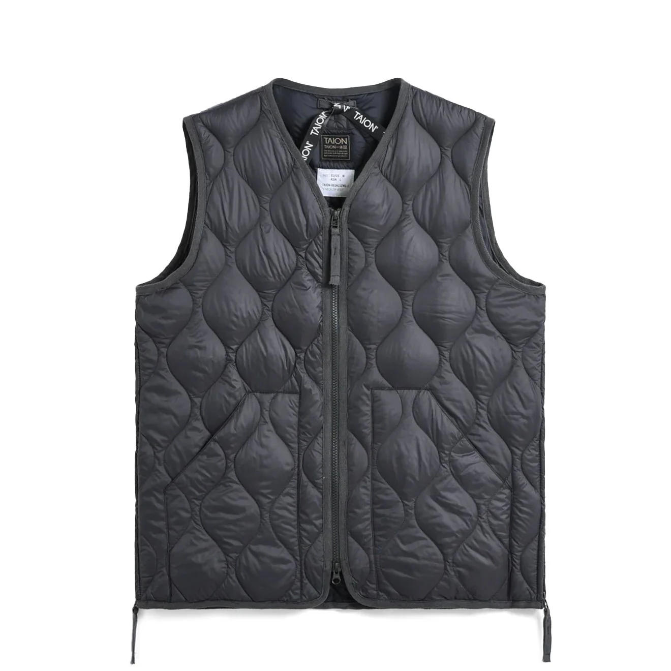 Taion Military V-Neck W-Zip Down Vest Soft Shell Dark Navy