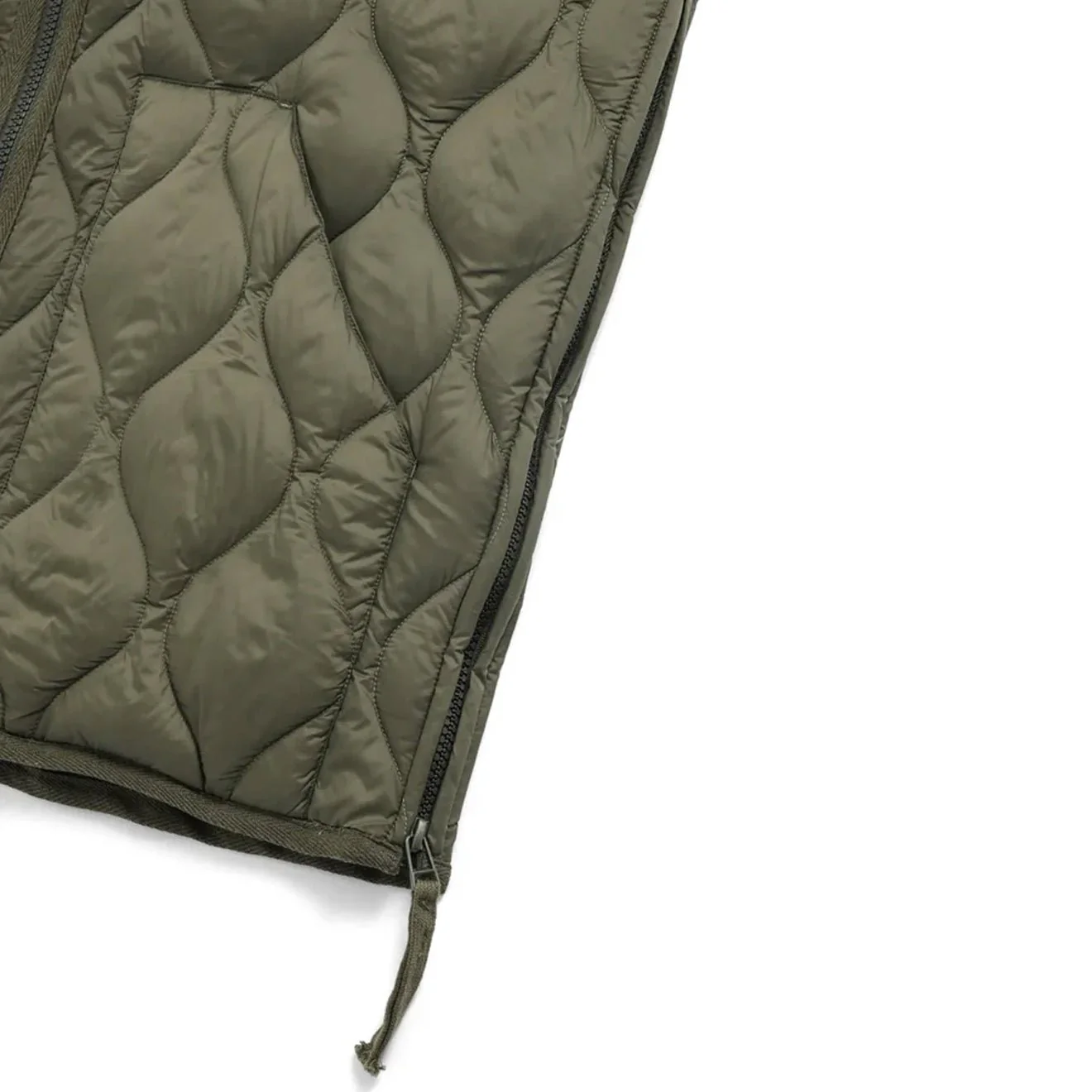 Taion Military V-Neck W-Zip Down Vest Soft Shell Olive - Image 3