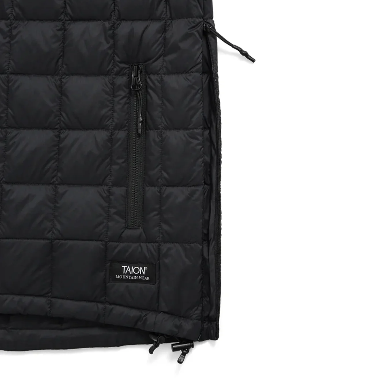 Taion Mountain W-Zip Pull-Over Light Down Hoodie Black - Image 4