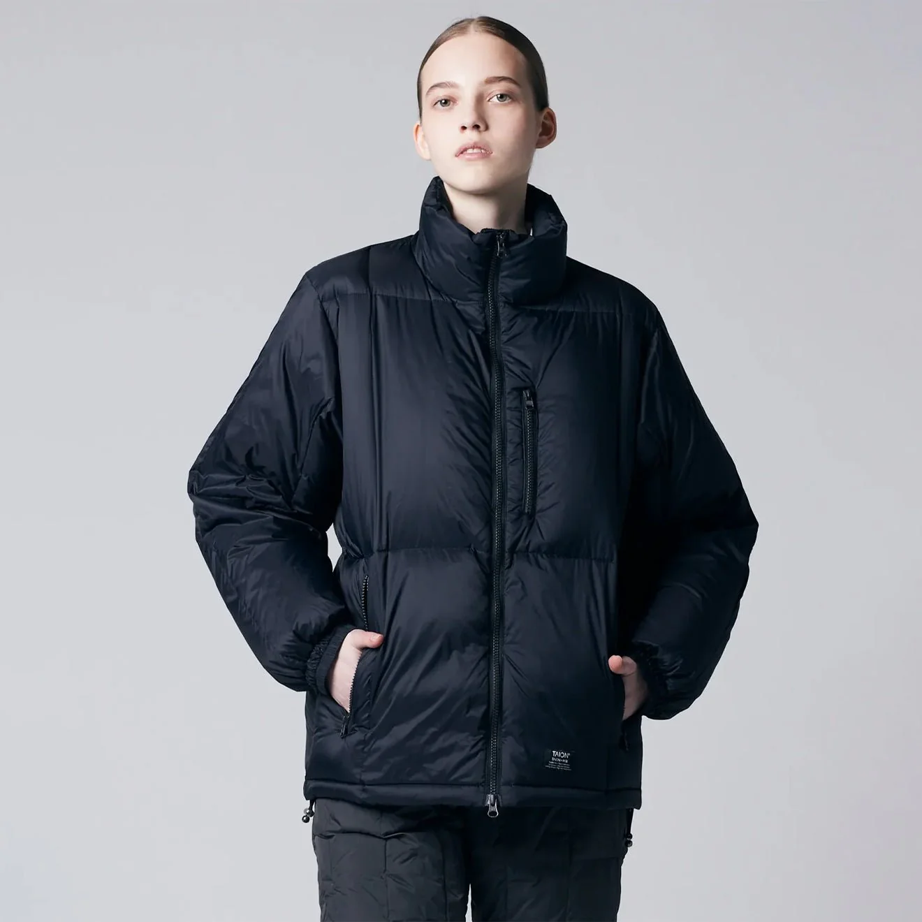 Taion Work W-Zip Volume Down Jacket Black - Image 3
