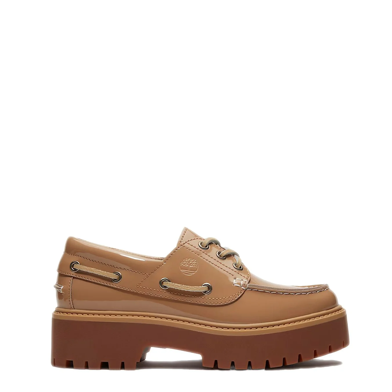 Timberland Womens Stone Street Platform Boat Shoe Beige