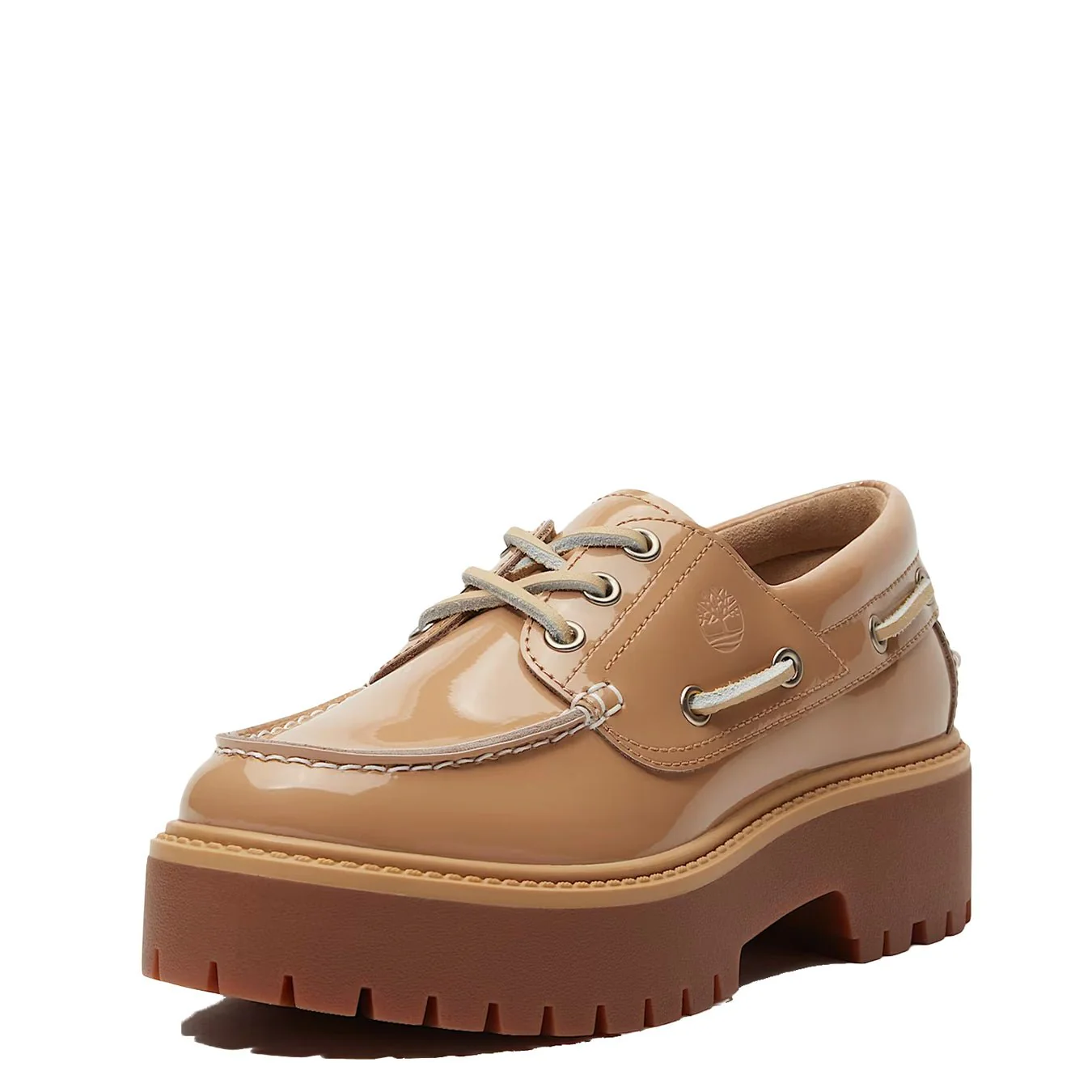 Timberland Womens Stone Street Platform Boat Shoe Beige - Image 2