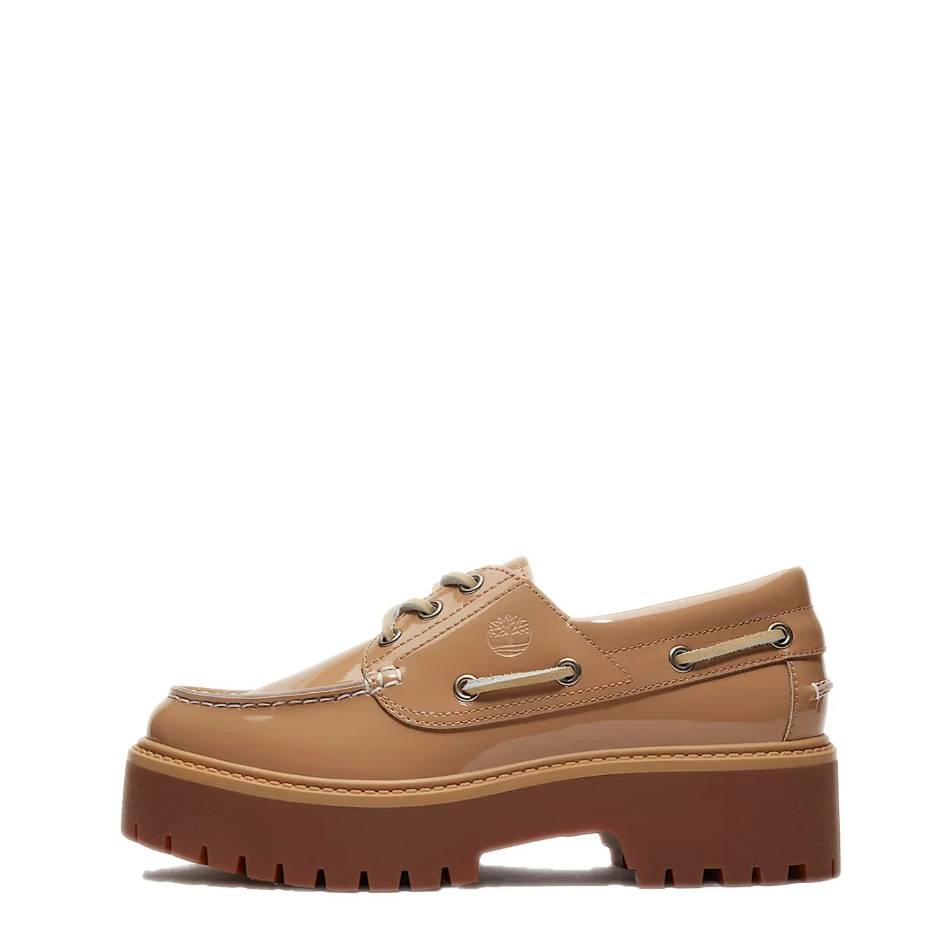 Timberland Womens Stone Street Platform Boat Shoe Beige - Image 3