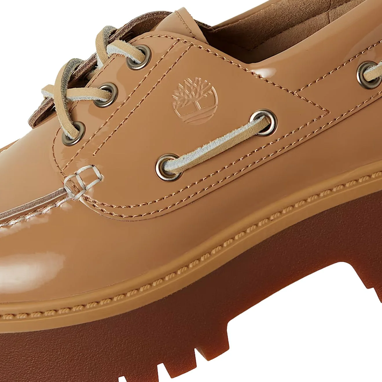 Timberland Womens Stone Street Platform Boat Shoe Beige - Image 4