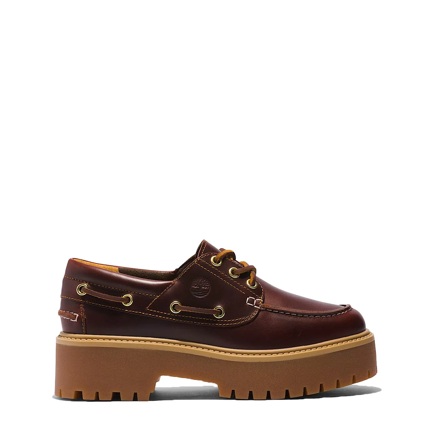 Timberland Womens Stone Street Platform Boat Shoe Rootbeer