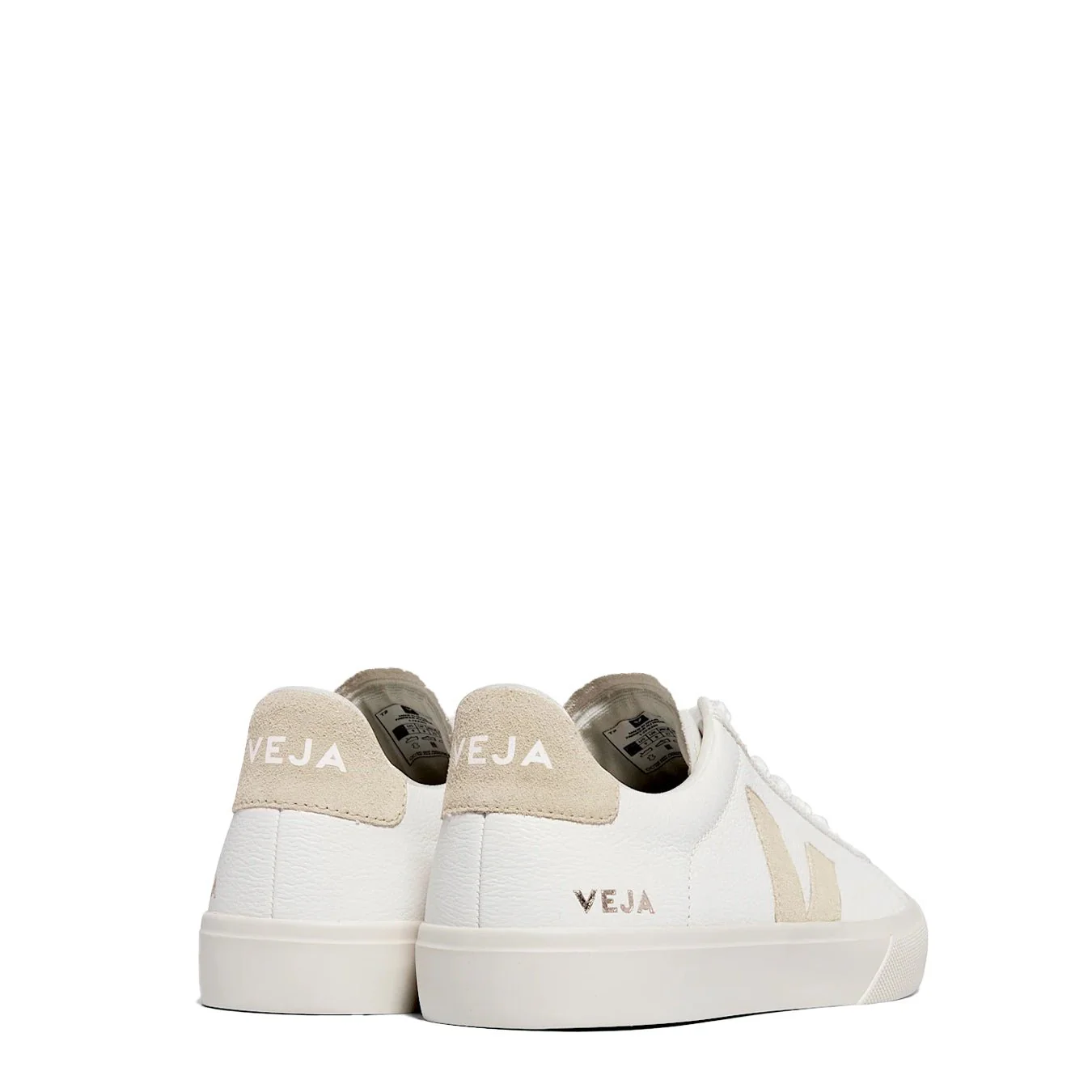 Veja Womens Campo Chromefree Leather Trainer Extra-White Almond - Image 3