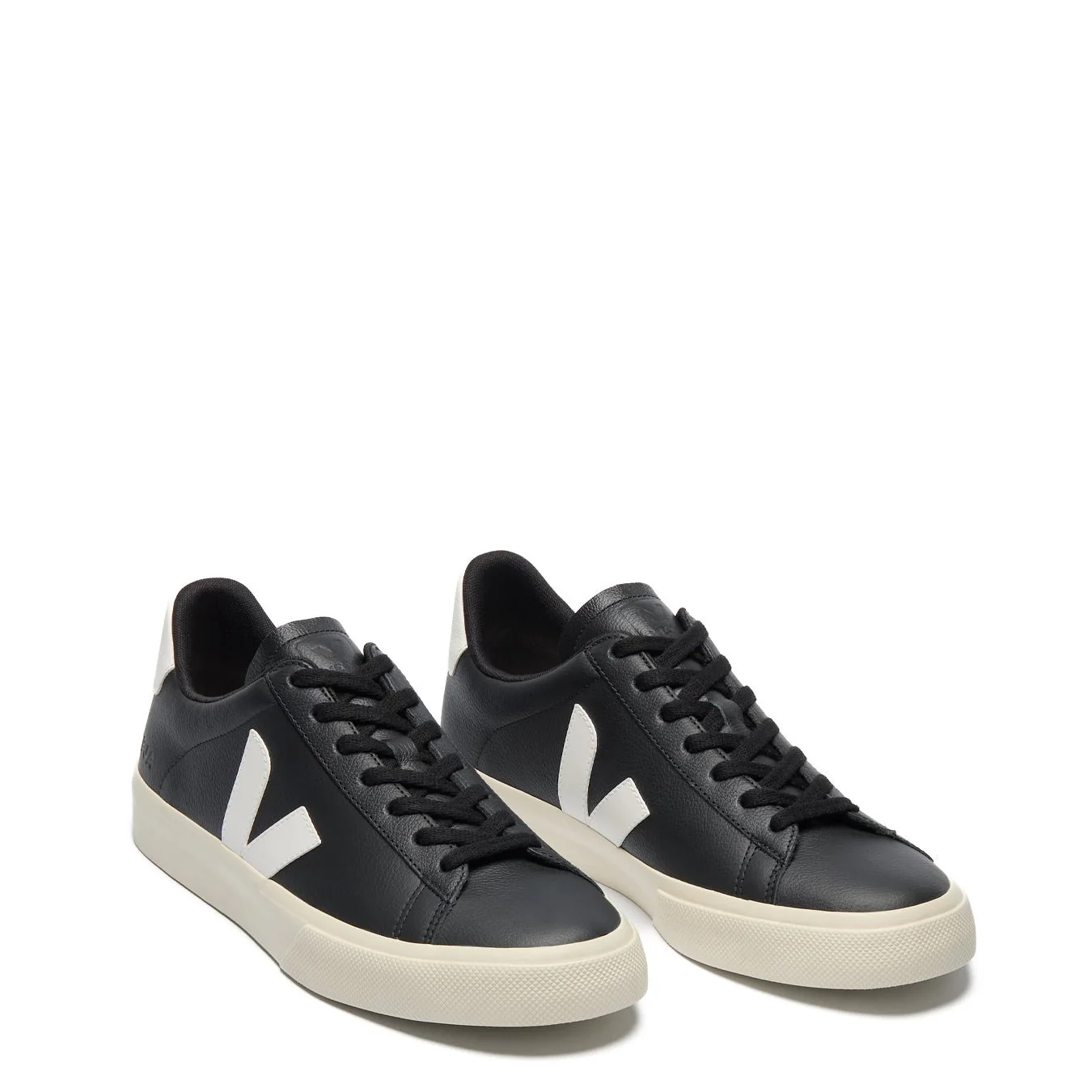 Veja Womens Campo Leather Trainer Black White - Image 2