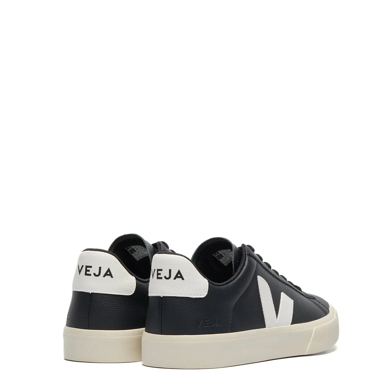 Veja Womens Campo Leather Trainer Black White - Image 3
