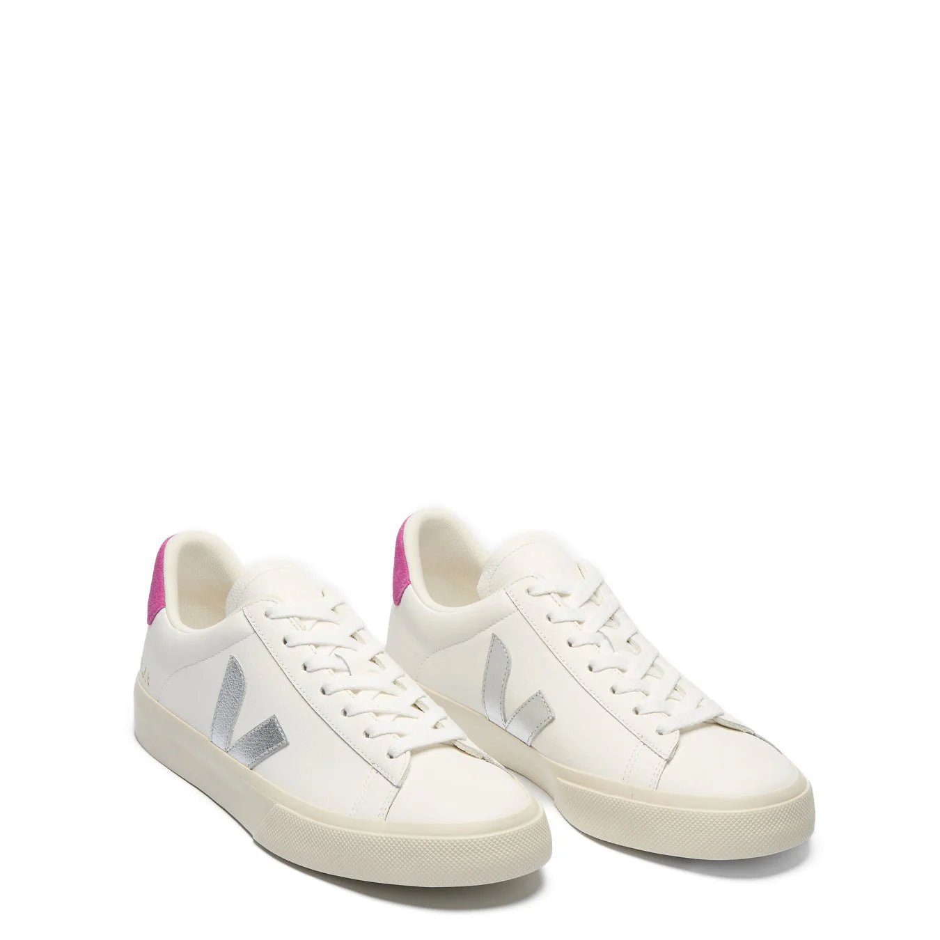 Veja Womens Campo Leather White Silver Ultraviolet - Image 2