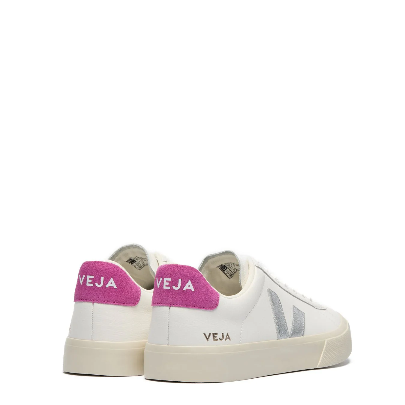 Veja Womens Campo Leather White Silver Ultraviolet - Image 3