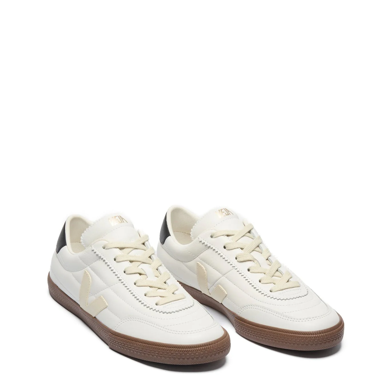 Veja Womens Panenka Leather White Black Bark - Image 2
