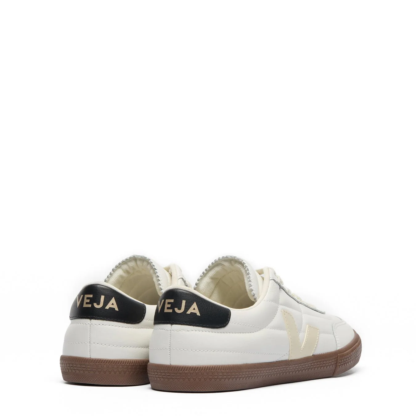 Veja Womens Panenka Leather White Black Bark - Image 3