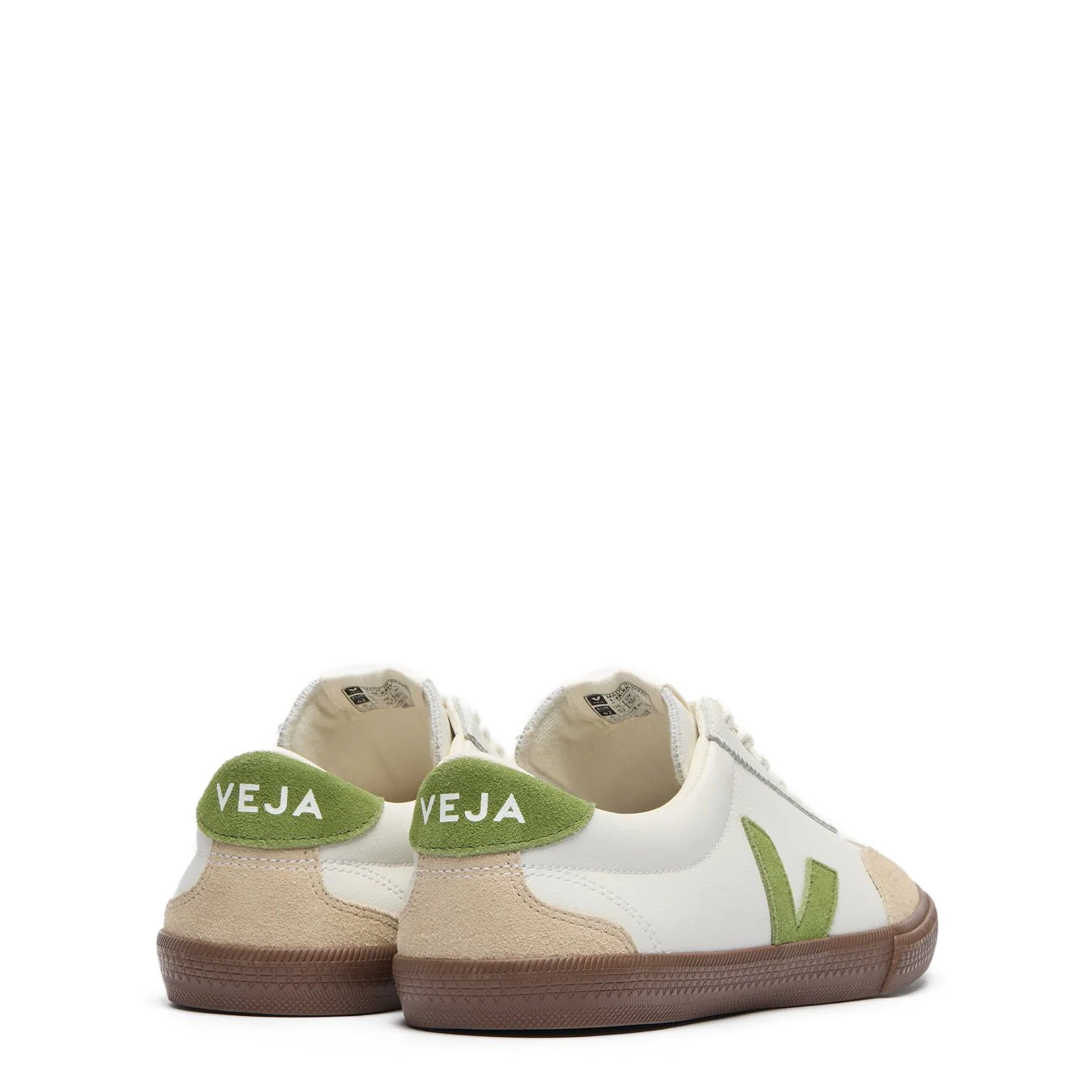 Veja Womens Volley Leather White Kiwi Bark - Image 3