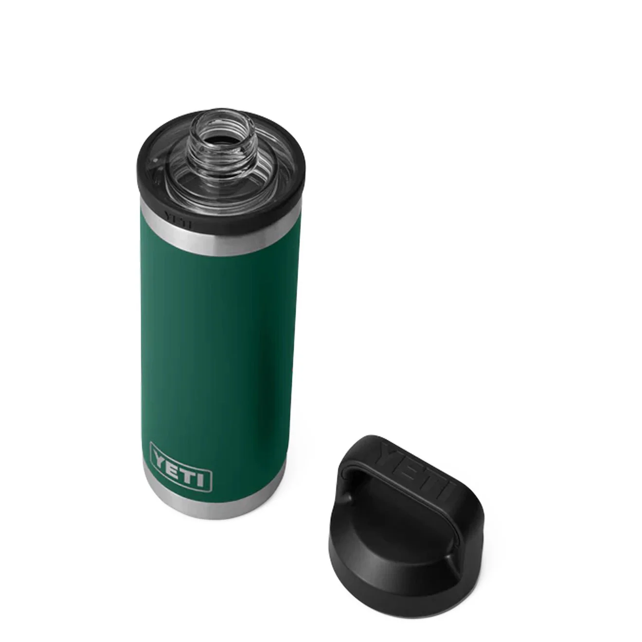 YETI Rambler 18 oz Bottle Chug 18 oz Black Forest Green - Image 3