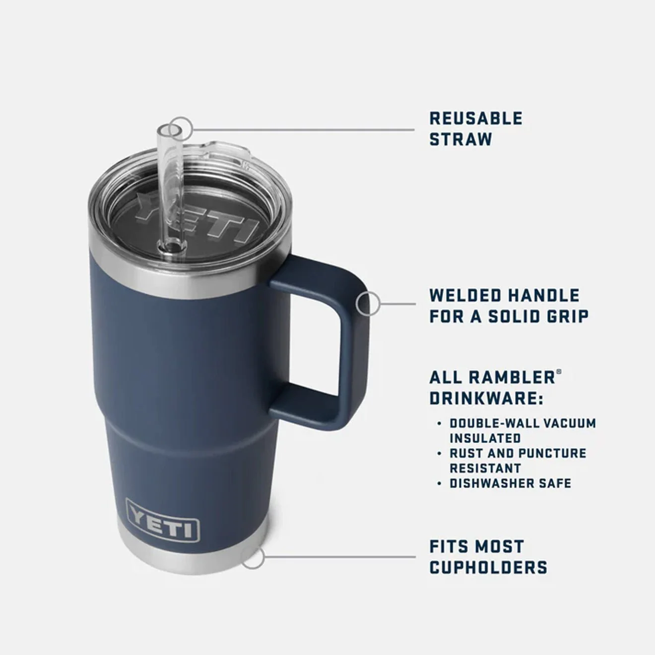YETI Rambler 25 Oz Straw Mug 2.0 Royal Blue - Image 5